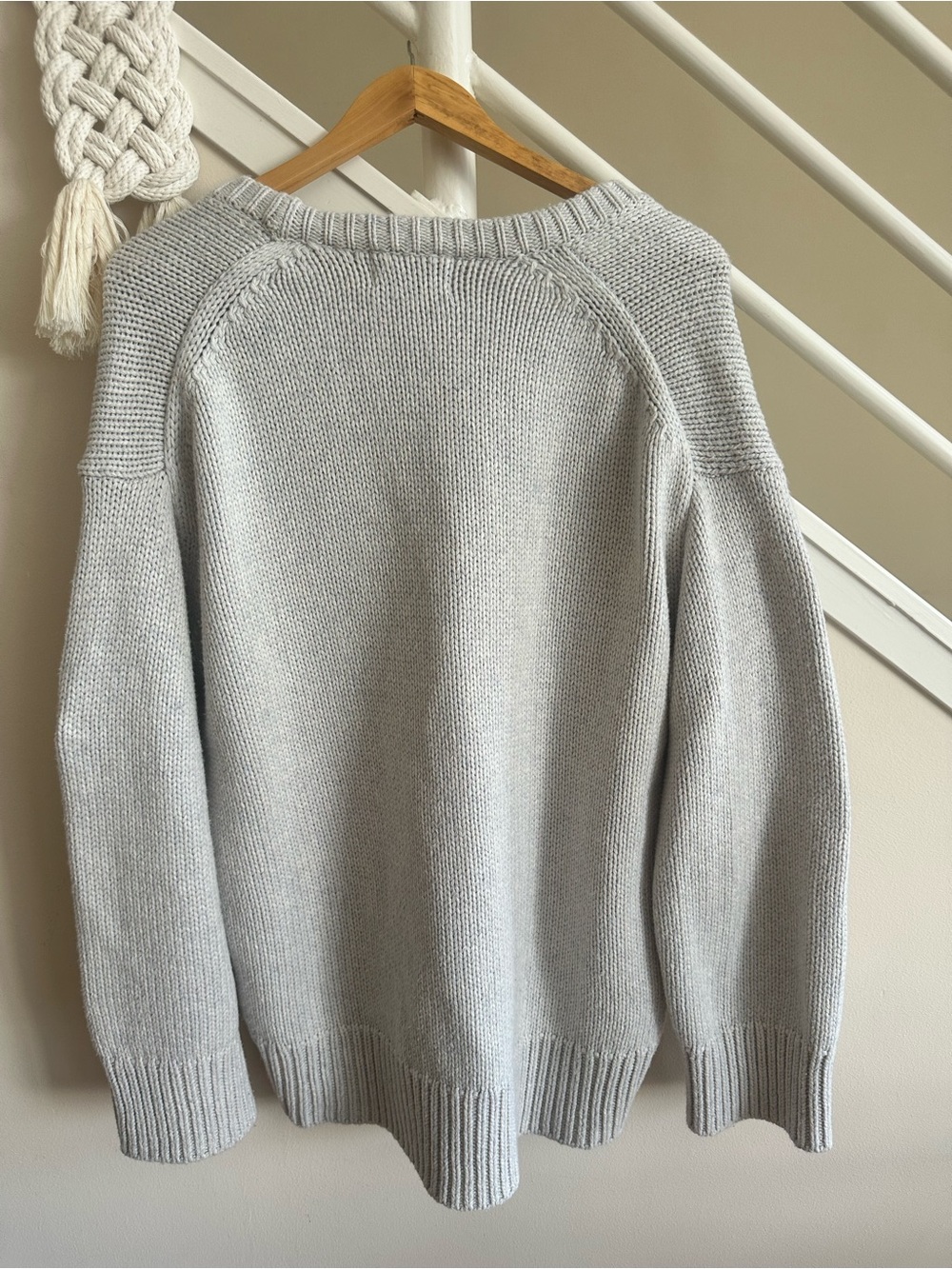 Modern Citizen Archie Deep U Scoop Neck Cotton Sweater Nimbus Light Gray Sze Med - Picture 6 of 16